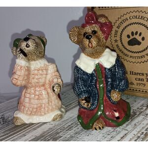 Vintage Boyds Bears Salt & Pepper Shaker Bearware Pottery - Original Box